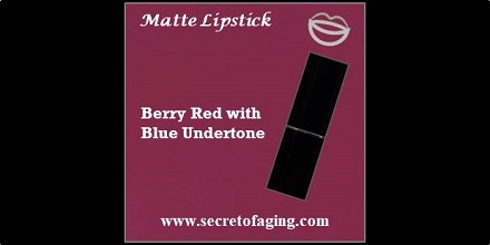 Berry Red with Blue Undertone Matte Lipstick Napa Valley by Secret of Aging