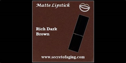 Rich Dark Brown Matte Lipstick Chocolate Cake by Secret of Aging