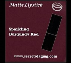 Sparkling Burgundy Red Matte Lipstick Red Bottoms by Secret of Aging