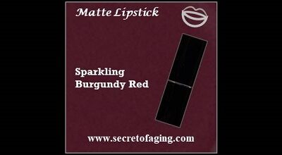 Sparkling Burgundy Red Matte Lipstick Red Bottoms by Secret of Aging