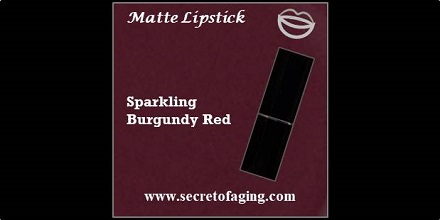 Sparkling Burgundy Red Matte Lipstick Red Bottoms by Secret of Aging