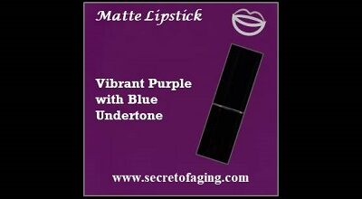 Vibrant Purple with Blue Undertone Matte Lipstick Twilight by Secret of Aging