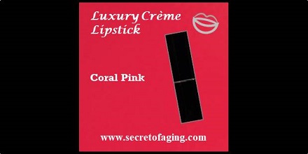Coral Pink Luxury Crème Lipstick Juicy Melon by Secret of Aging