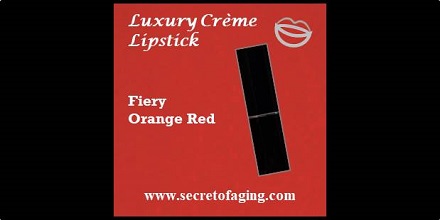 Fiery Orange Red Luxury Creme Lipstick Ablaze by Secret of Aging